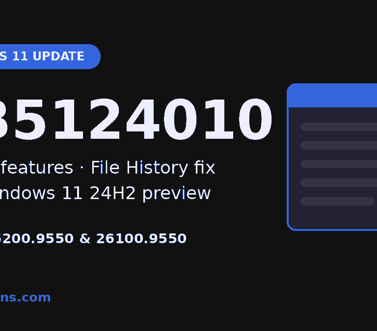 Windows 11 KB5124010 update: 15 new features, File History fix, final 24H2 preview